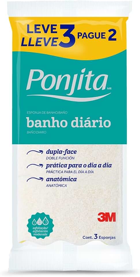 ZKMAGIC Ponjita 3M Esponja Para Banho Amarela Leve 3 E Pague 2