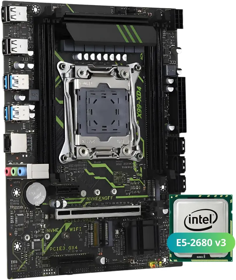 QUASAR Kit Upgrade Placa-Mãe X99 XD4 2.0 Chipset C612, Suporte 128GB, Compatível Win 11 e TPM 2.0 + Processador Xeon E5-2680v3 (Placa + Xeon)