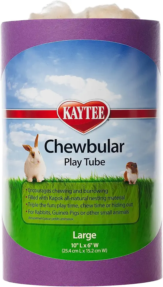Kaytee Tubo de brinquedo mastigável para coelhos de estimação e porquinhos-da-índia, grande