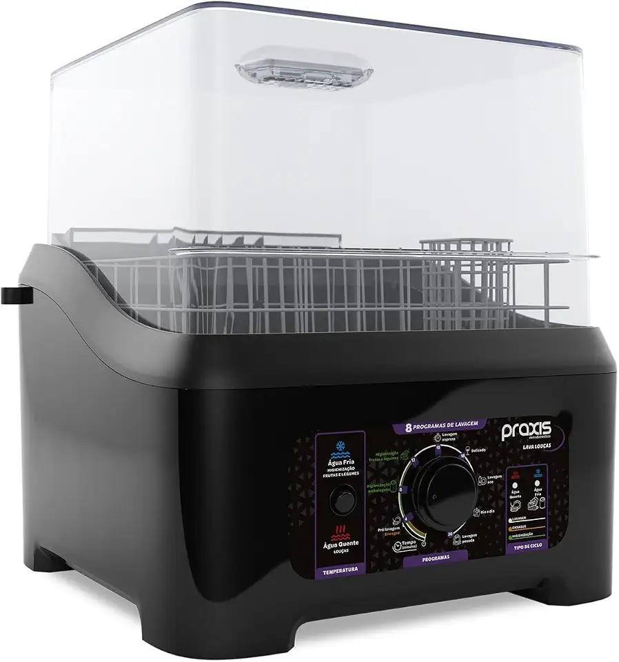 Praxis Lava Louça Portátil 3L 8 Programas de Lavagem 127v Preta