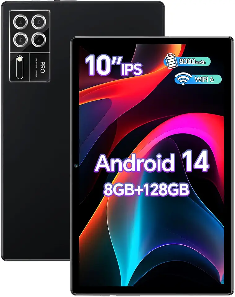 Xixaomiro S12 Tablet, 10.1 Polegadas Android 14, 8GB+128GB, Película de Proteção + Caneta Stylus + Teclado + Mouse + Capa, Tela 1920x1200, Wi-Fi 5G, Câmera 13MP/5MP, Bateria 8000mAh (Cinza)