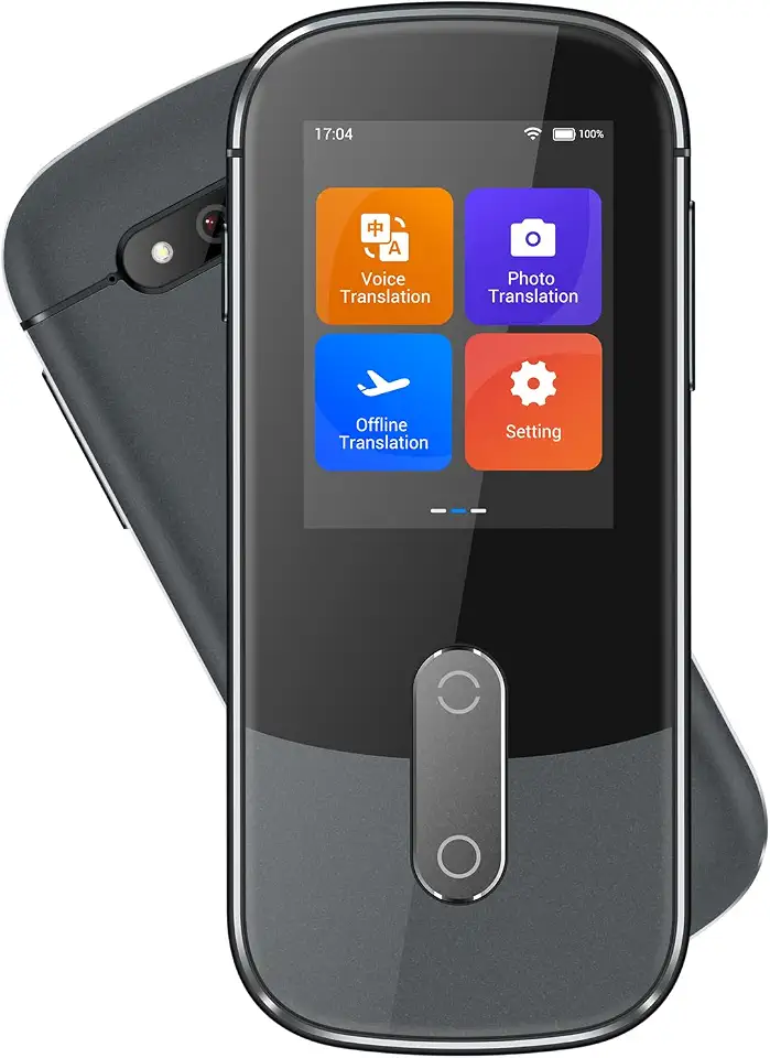 Anfier Dispositivo tradutor de voz offline W09 PRO para 144 idiomas e acentos tradução de fotos, sem necessidade de internet Wi-Fi para viagens de negócios W09 cinza