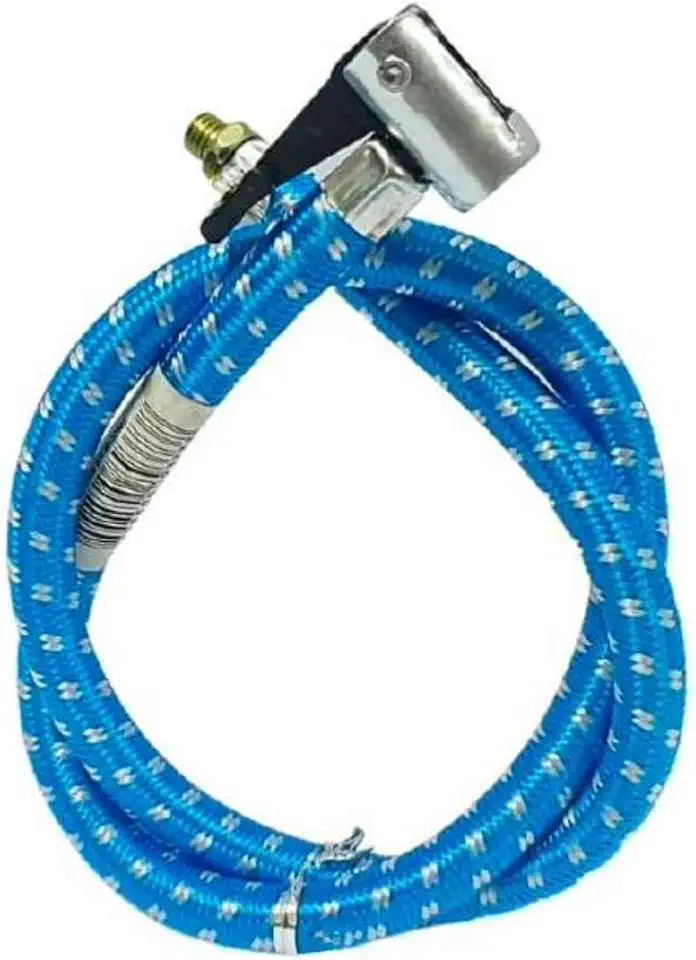 Mangueira Flexível 70 cm para Encher Pneus – Compatível com Bombas e Compressores – Rosca Metálica e Conector de Encaixe – Borracha e Plástico Reforçado – 9 mm de Diâmetro