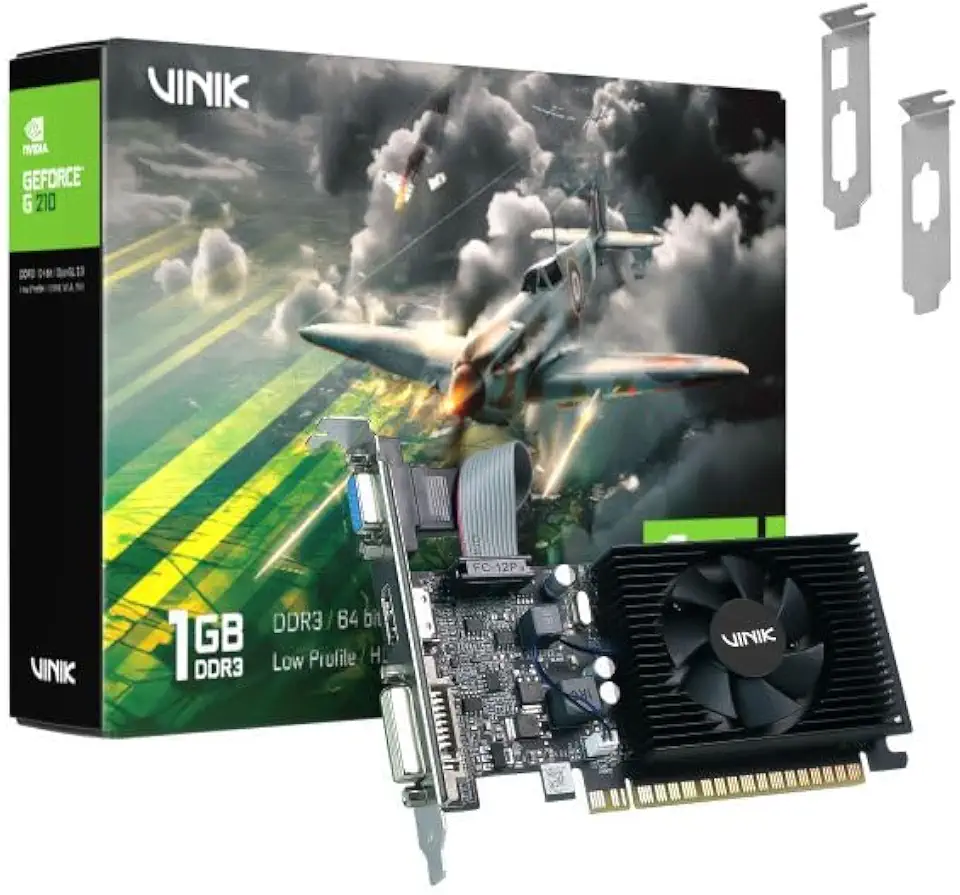 GPU NVIDIA GEFORCE G 210 1GB DDR3 64 BIT VINIK LOW PROFILE SINGLE FAN GPUVK2101GBLP0K3