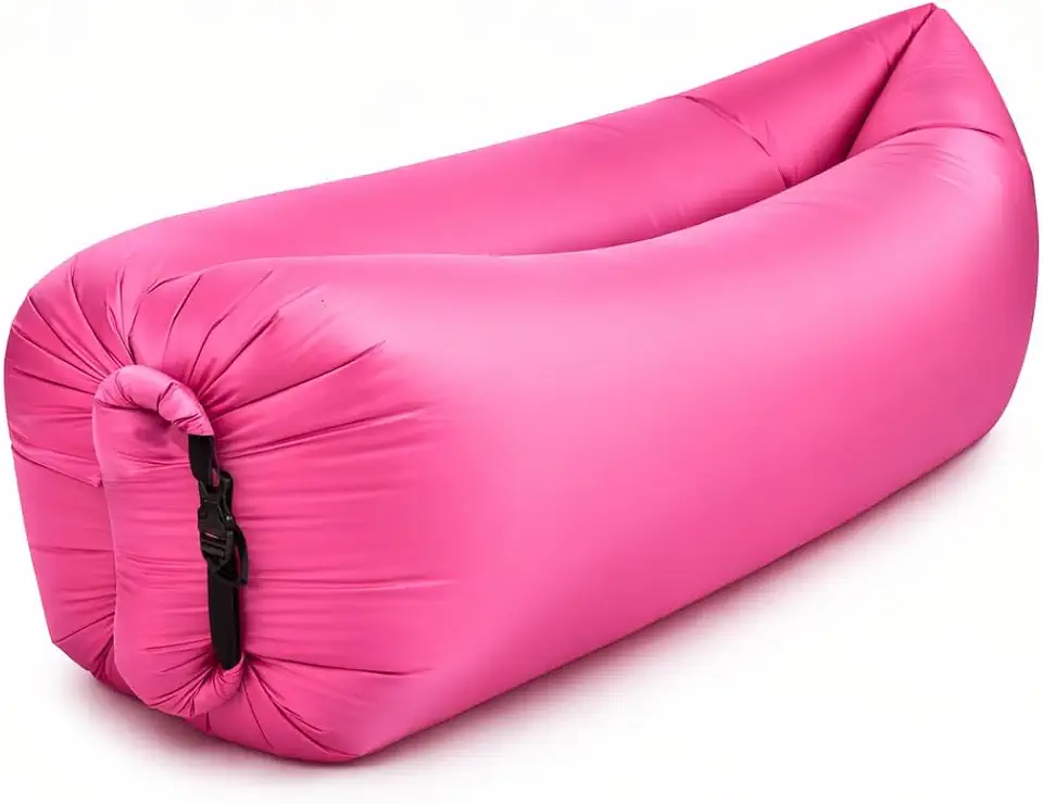 Sofá Inflável Portátil Impermeável Tipo Canoa Ergonômico Dobrável com Bolsa – Espreguiçadeira Compacta para Praia, Festivais, Camping, Piscina e Lazer ao Ar Livre até 80kg