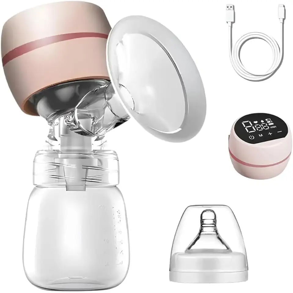 Bomba Elétrica de Amamentação Portátil para Tirar Leite com Tela LED, 2 Modos e 9 Níveis de Sucção – Baixo Ruído + Protetor de Mama de Silicone 22mm – Cor Sortida - Modelo Premium