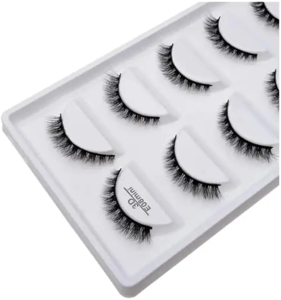 Cartela Com 5 Pares De Cilios Postiços Naturais - E08 Mini