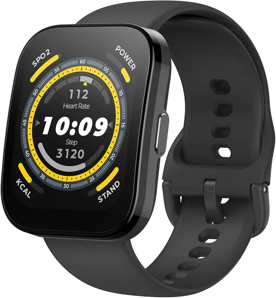 Relógio Inteligente Amazfit Bip 5 46mm A2215 GPS, Chamadas Bluetooth, Bateria de 10 dias, Tela ultra grande, Rastreamento de passos, Alexa Built-In, AI Fitness App (Black)
