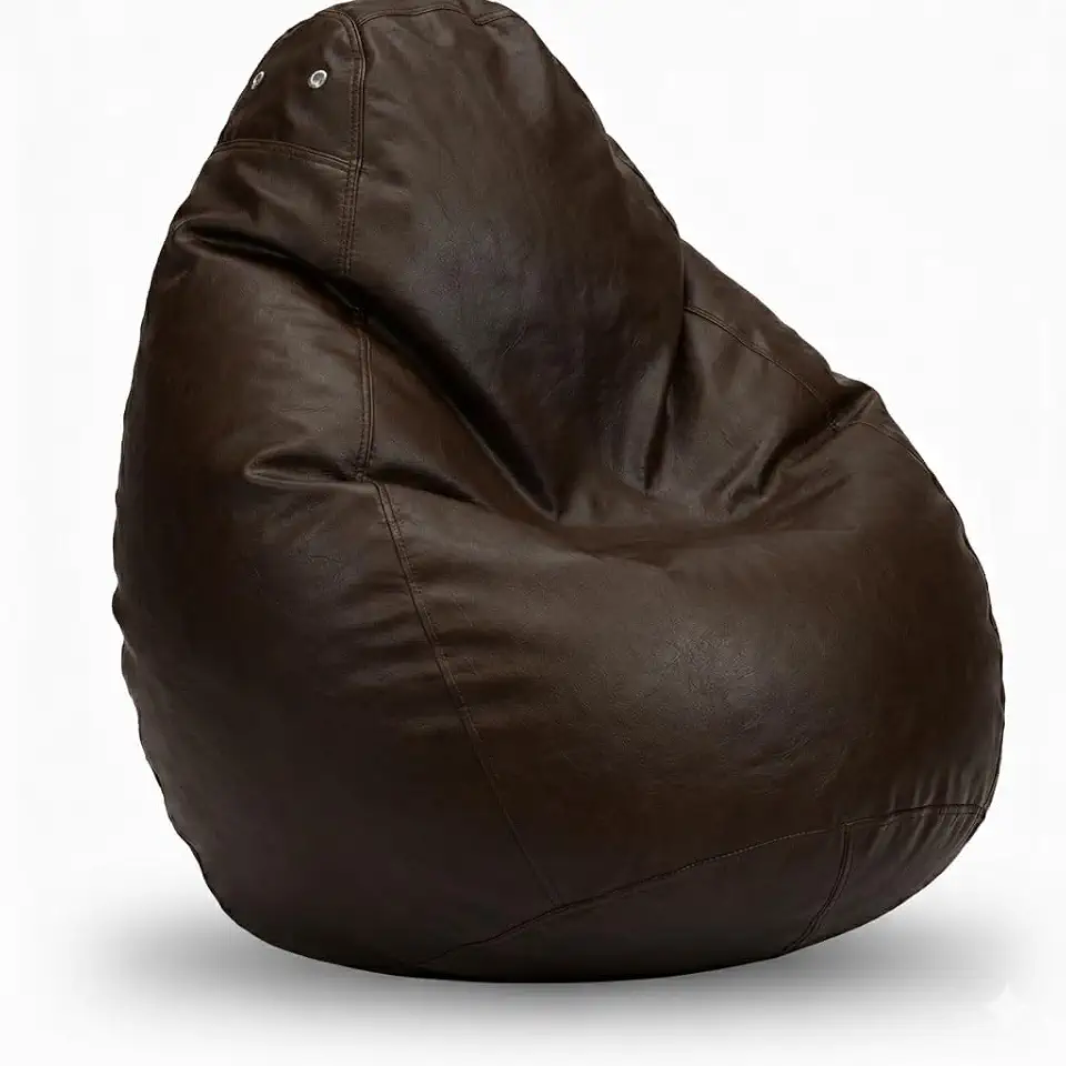 Puff Fofão Cor Marrom Escuro Grande Adulto com Enchimento Incluso Assento Confortável, Ergonômico Courino Premium, Leve Sala Quarto TV Gamer, Impermeável