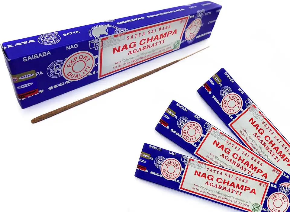 Incenso Indiano Nag Champa Satya Sai Baba 3cxd15gr incensario regua