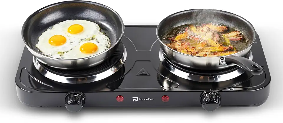 Fogão Cooktop De Mesa Elétrico Fogareiro Portátil Panda Plus 2 Bocas Preto 110/220V (Preto 127V)