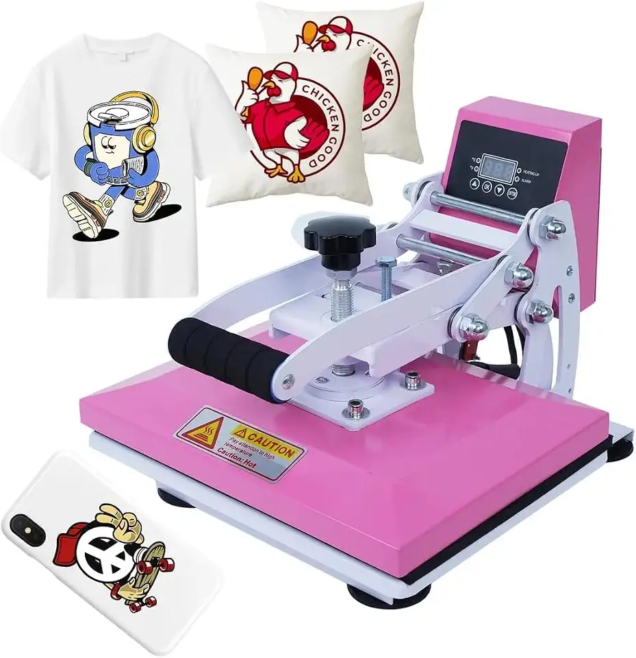 Prensa Térmica Plana 23x30cm Sublimação Transfer sublimação máquina de prensagem para camiseta chapéu (NOVO Rosa 220v)