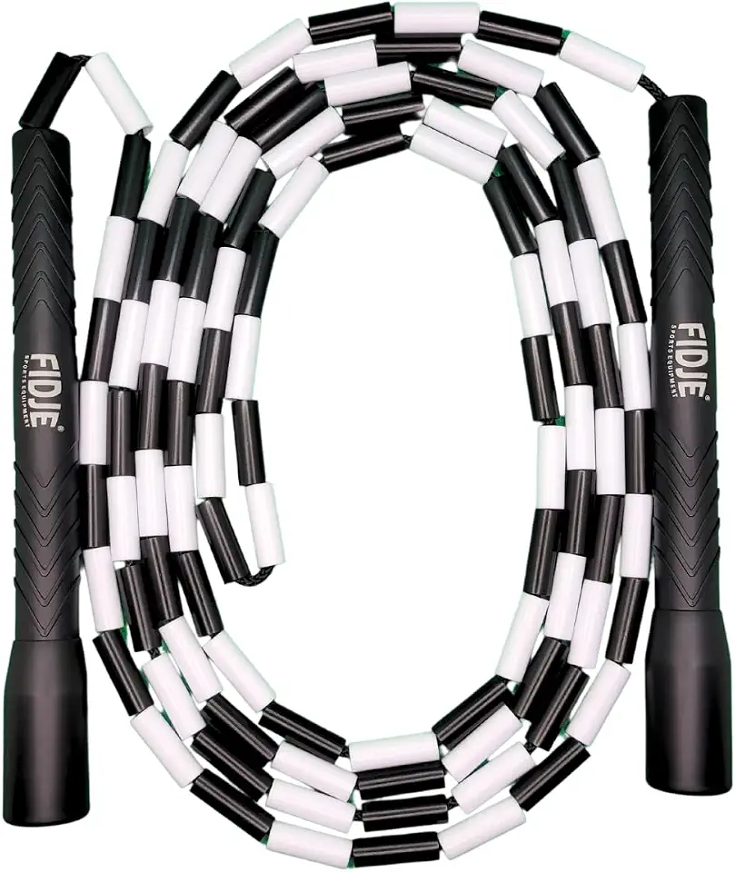 Corda de Pular Segmentada Profissional Freestyle Fidje – Manopla Longa para Crossover – Beaded Jump Rope Ajustável – Treino Cardio, Agilidade e Coordenação Motora