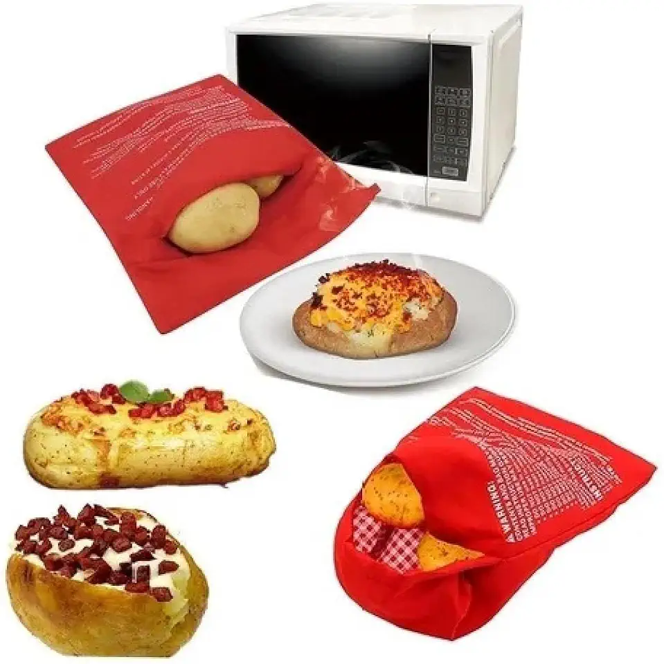 SACO ASSAR BATATAS MICROONDAS COZINHAR LEGUMES BOLSA MULTIUSO LAVAVEL SEM OLEO POTATO EXPRESS PROFISSIONAL