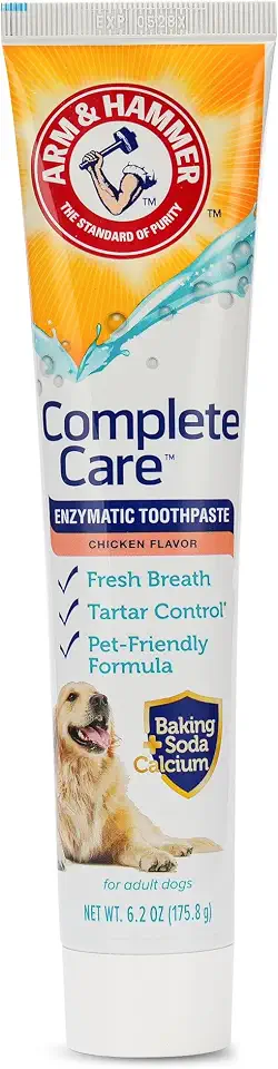 Arm & Hammer Pasta de dente enzimática para cães Complete Care, 176 g - Pasta de dente para animais de estimação para filhotes e cães adultos, cuidados dentários e dentes limpos, 176 g