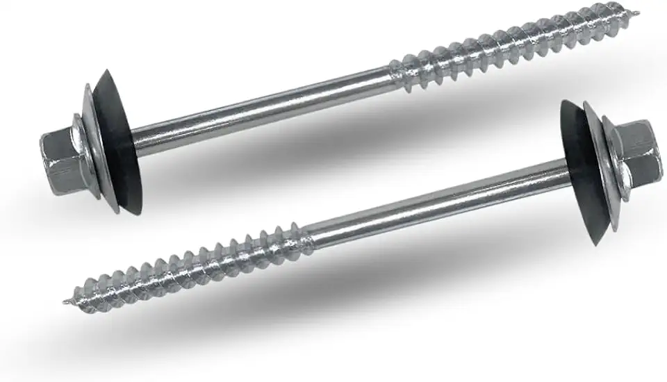 Parafuso para Telha Fibrocimento 110mm x 5/16 Sextavado Zincado com arruela de vedação – Fixação de Telhado Ondulado Brasilit, Eternit, Imbralit, Infibra e PVC – Kit com 200 Unidades
