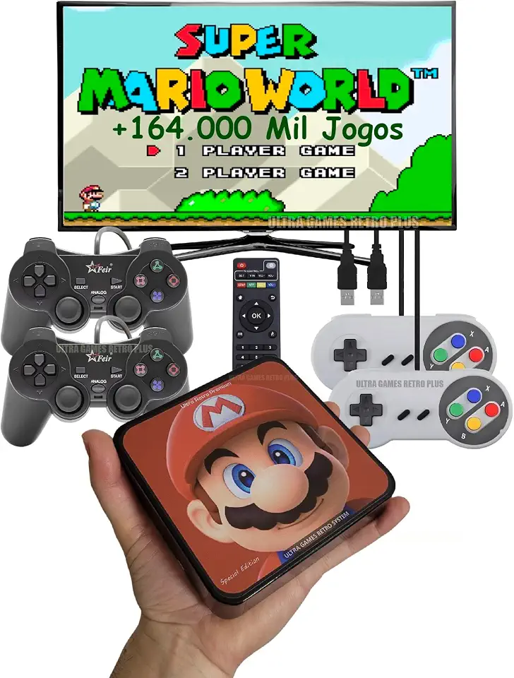 Ultra Retro Premium Edição Especial + 164 Mil jogos + 4 Controles + Atualizado