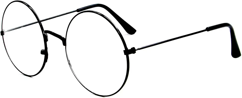 Óculos Redondo Armação Trend Hp Unissex Com Lente Sem Grau (All Black)