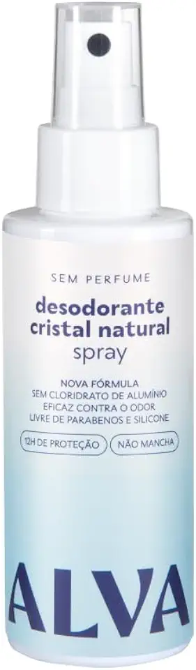 Alva Desodorante Spray Cristal Natural Sem Perfume Vegano 120ml