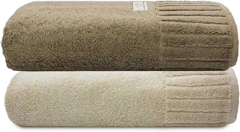 Altihaus Jogo Toalha De Banho Gigante Ele/Ela Velour 500g/m² Camesa, 100% Algodão, 02 Peças 85cm x 150cm, Toque Super Macio (Marrom/Bege)