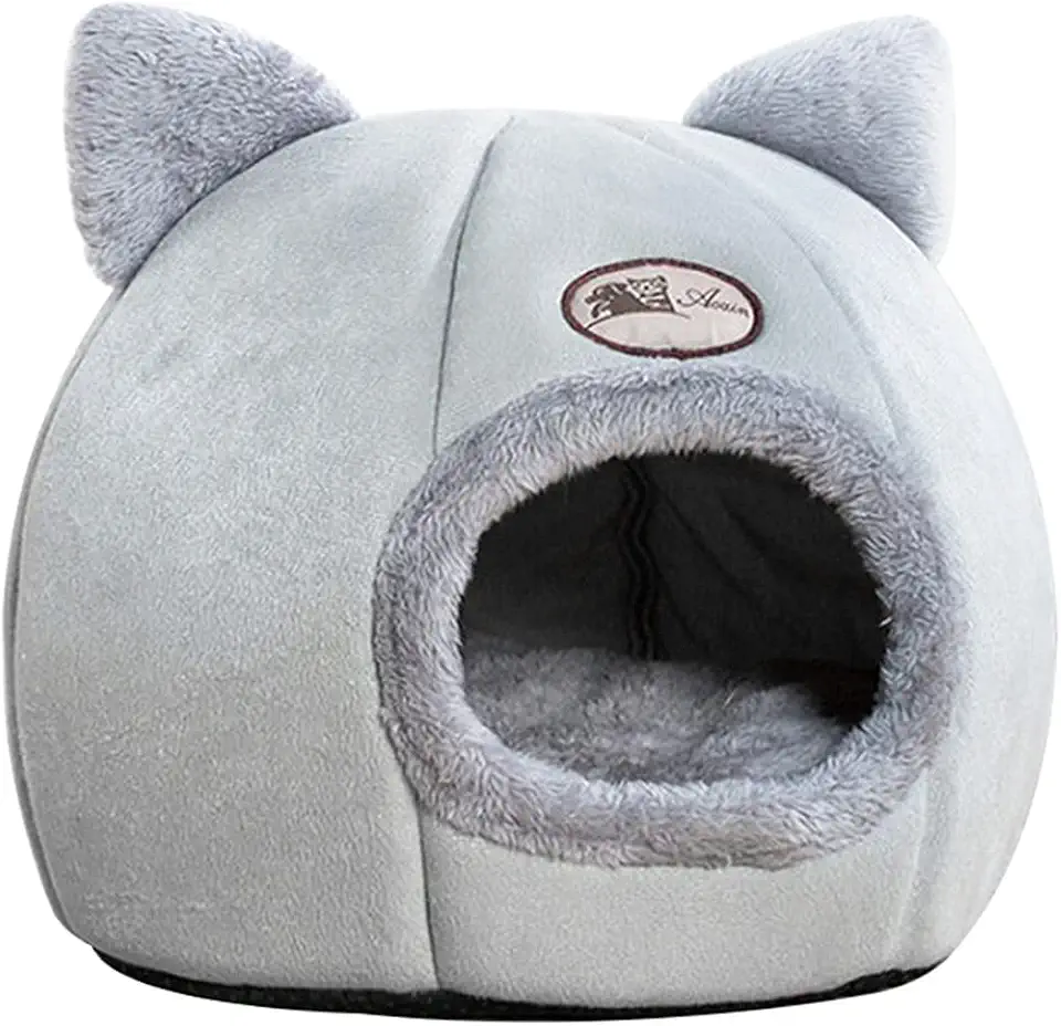 Mingzhe Barraca para animais de estimação cama caverna para gatos/cachorros pequenos veludo 2 em 1 2 em 1 para gatos/cama cabana com almofada removível lavável