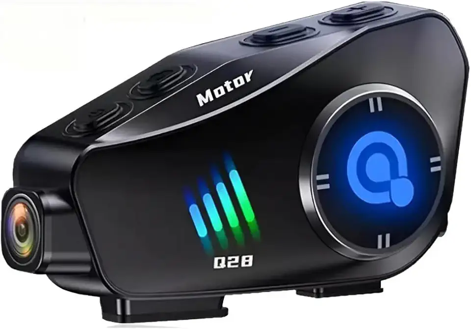 Fone de ouvido Bluetooth Intercomunicador de Capacete Moto 1080P HD Gravador de Vídeo Chamada Redução de Ruído 120° Grande Angular 1500 mAh Longa Vida Bateria de Alta Capacidade Suporte Conexão WIFI