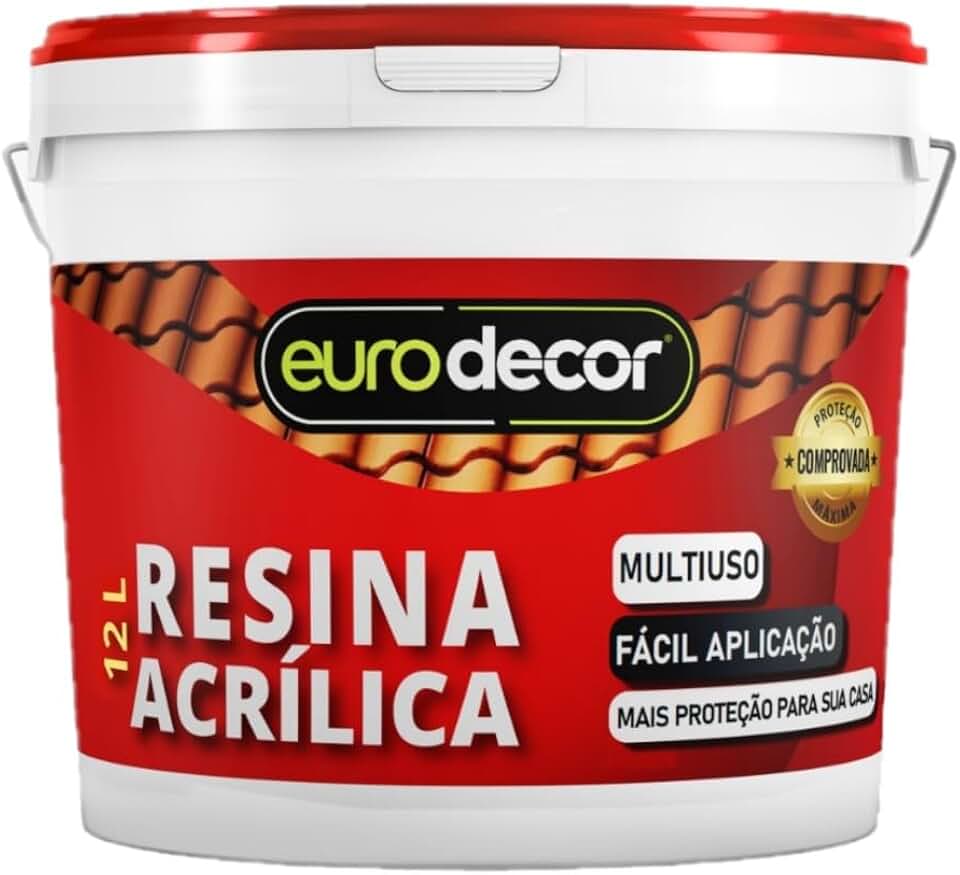 Resina Acrílica Multiuso Super Brilho 12 Litros Eurodecor Fácil Aplicação