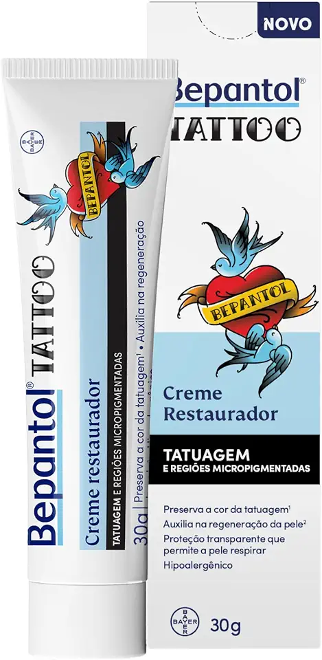 Bepantol Derma Tattoo, Hidratante Corporal e Pomada Restauradora para Tatuagem e Regiões Micropigmentadas, 30g