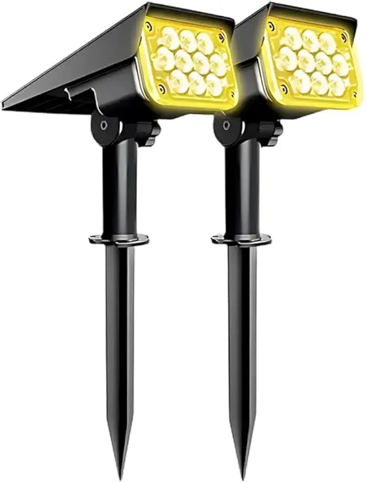 Kit 2 Mini Espeto Jardim Luminária solar à prova d'água 10led Ip44 Spot de luz para área externa piscina pátio quintal varanda vaso holofotes de caminho paisagem decoração Quente (Padrão)