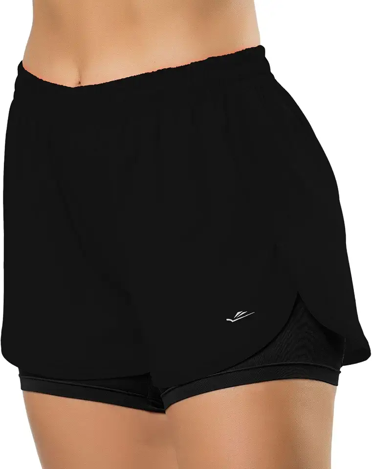 Short Duplo Academia Feminino Elite Proteção UV 50+ Dry Fit