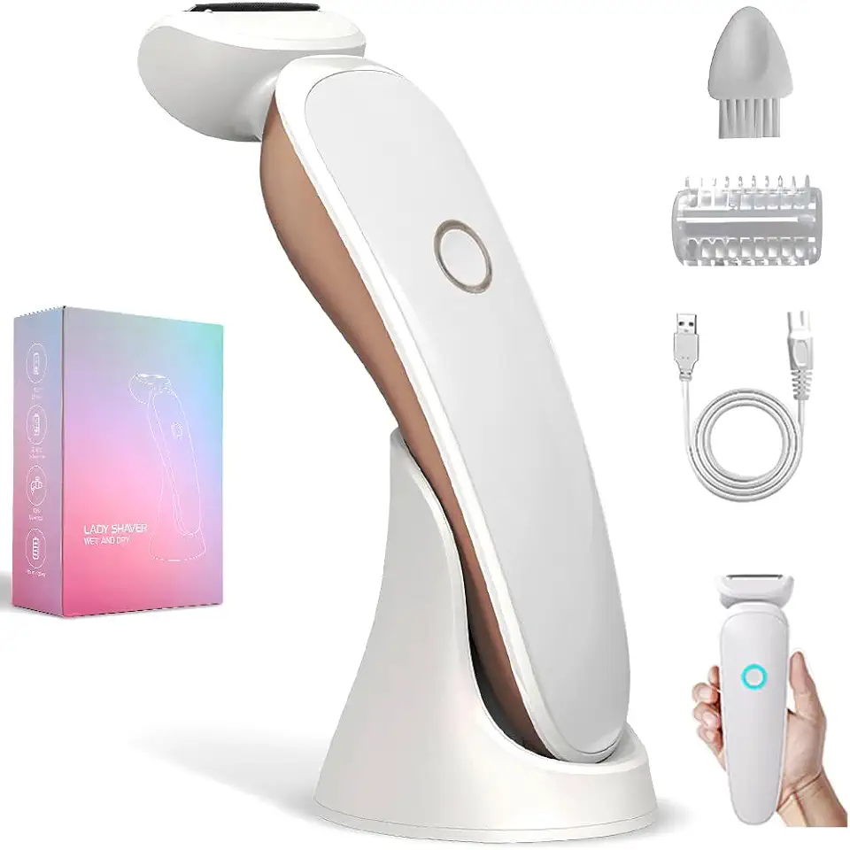 Depilador e Aparador Facial e Corporal , 800mAh, Impermeável, com Pentes, Branco