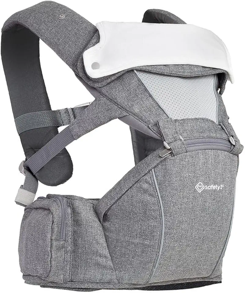 Canguru Safety 1st, Wallaby, Hipseat 5 em 1, 3,5kg a 15kg, Grey