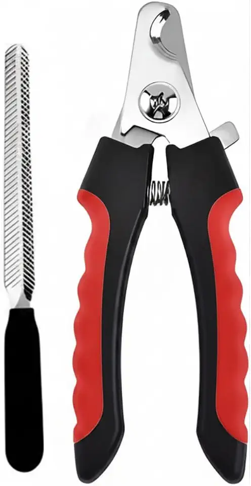 Cortador de Unhas Premium para Pets Cachorro Gato com Lixa Kit 2 Peças em Aço Inoxidável Alicate de Higiene Ferramenta de Cuidados Porte Pequeno Médio Grande