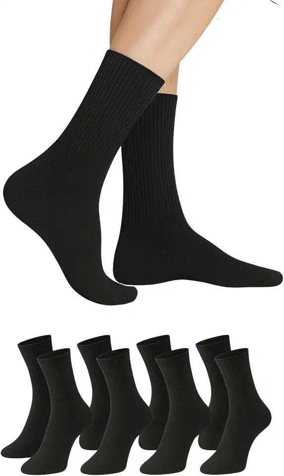 Kit 6 Pares Meia Masculina Cano Longo Preta Algodão Premium Confortável