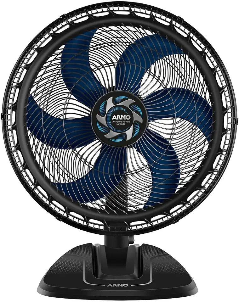 Ventilador de Mesa Arno Xtreme Force Breeze 50cm VB50, 126W, 6 Pás, 3 Velocidades, Oscilação 80º, Power Zone, Modo Sono Tranquilo, Grade Chevron Zone, 110V