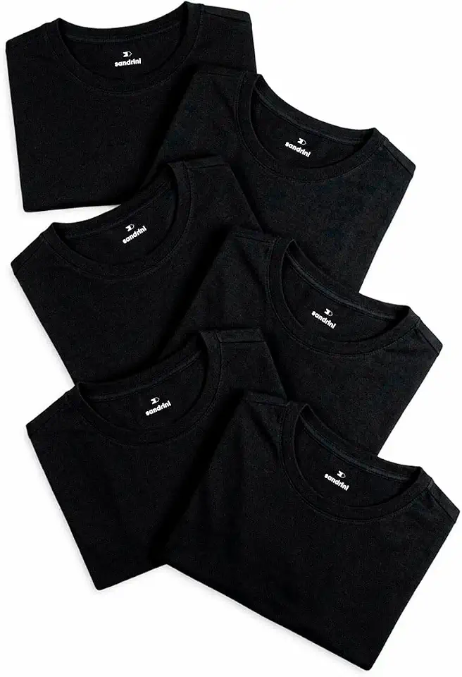 Kit 6 Camisetas Algodão Dia Dia Sandrini Básica Conforto