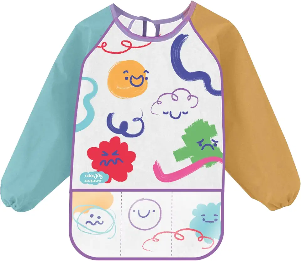 AVENTAL INFANTIL C/ BOLSO E MANGA COMPRIDA COLORJOY - BLISTER C/ 1 UND LEO&LEO