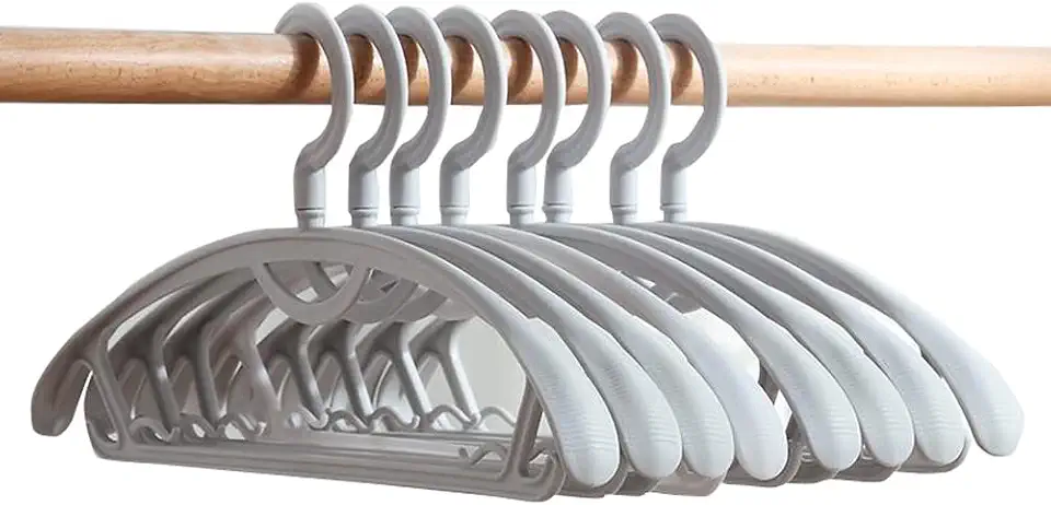 10 cabides antiderrapantes de polipropileno espesso, cabides de terno para terno, jaqueta, vestido, cinza