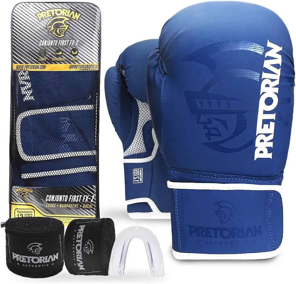 Luva de Boxe e Muay Thai FX2 Pretorian + Protetor Bucal + Bandagem 2.8M