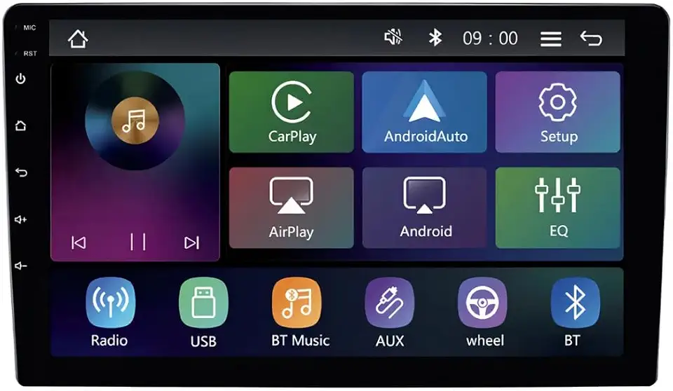 Central Multimídia MP5 Tela 9 Polegadas Roadstar RS-9200BR Pro Line Carplay Sem Fio