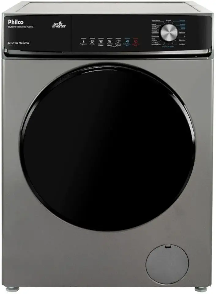 LAVADORA E SECADORA PHILCO PLS11C 11KG TITÂNIO 127V