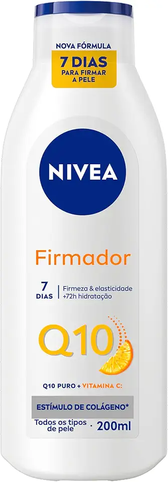 NIVEA Loção Hidratante Firmador Q10 + Vitamina C 200ml, Hidratação Intensa 48h, Pele Firme e Elasticidade, Corporal, Todos os Tipos de Pele