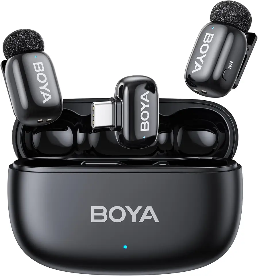 Microfone Lapela Boya Mini-14 USB-C Sem Fio Preto, Áudio Profissional Gravações e Lives, Compativel Dispositivos USB-C, Discreto e Portátil, Ideal para Profissionais e Criadores de Conteúdo