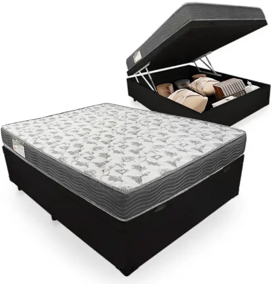 Cama Box Com Baú Casal + Colchão De Espuma D33 - Ortobom - Iso 100 138cm