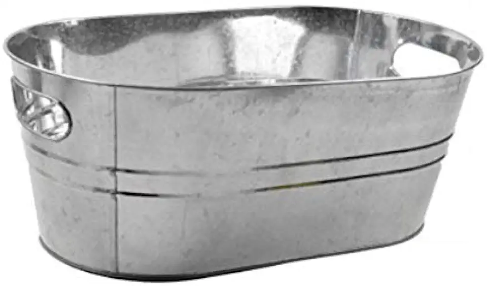 BALDE DE METAL GALVANIZADO RETANGULAR PARA CERVEJA 7,6L