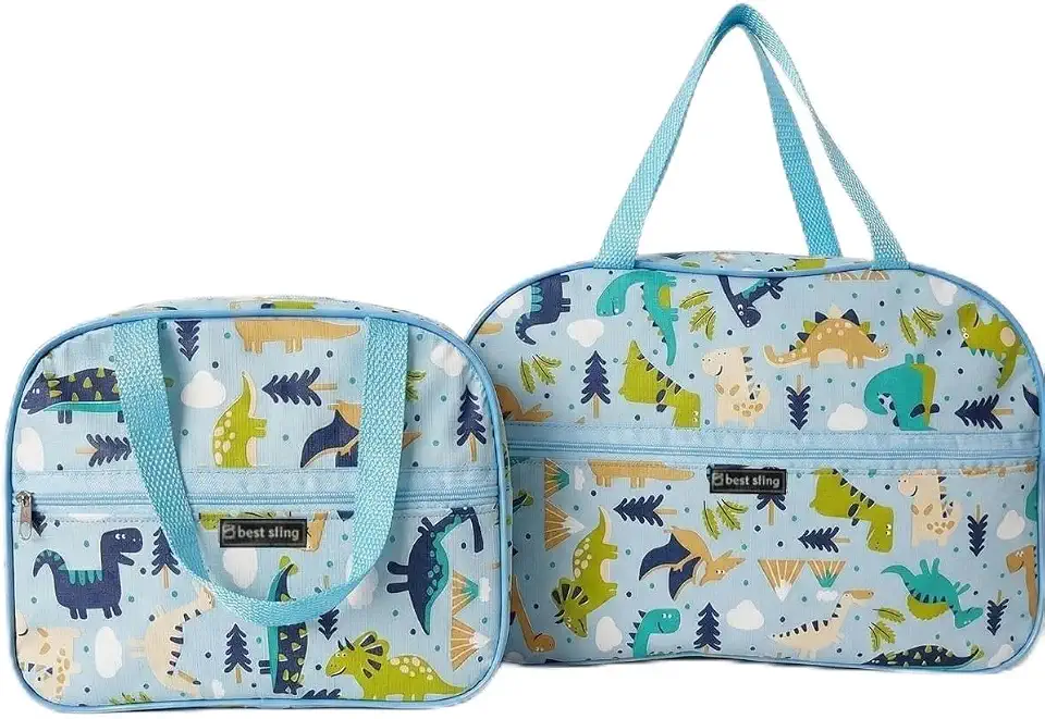 Kit 2 Mala Maternidade Grande Menino Bolsa Maternidade Bebe Dinossauro Alça Ombro Reforçada Passeio