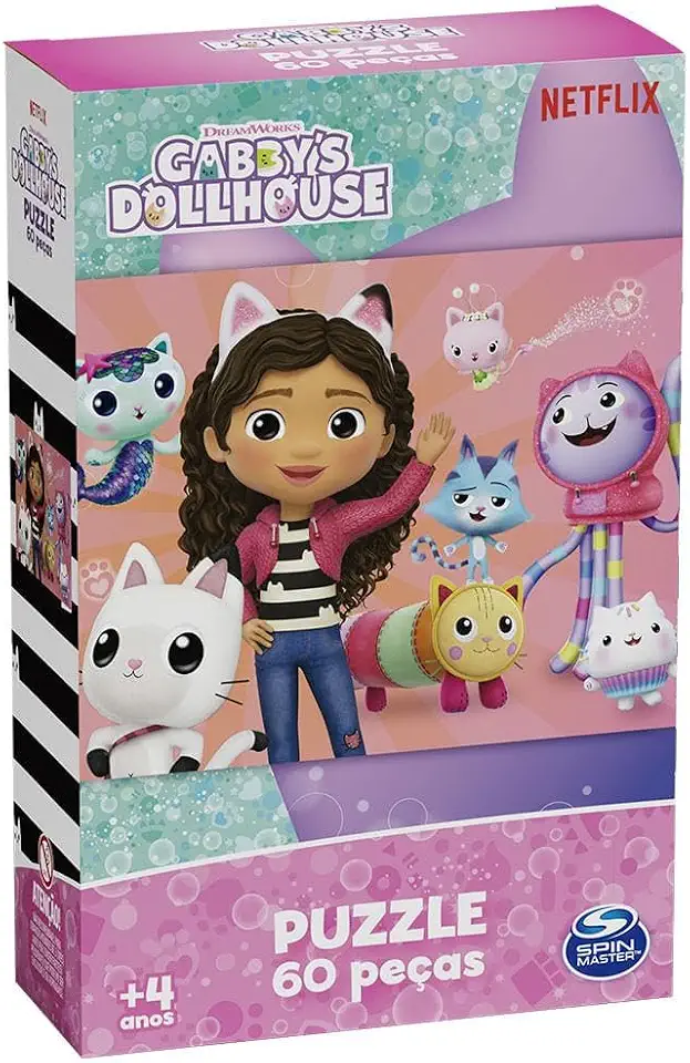 Quebra-Cabeça Gabby's Dollhouse 60 Peças - Grow