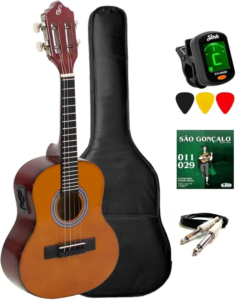 Kit Cavaco Giannini Eletroacústico Cs14 Ep Cabo Capa Palheta