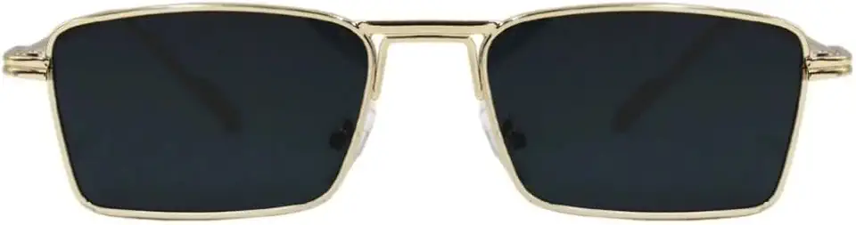 Óculos de Sol Retangular Premium Vintage Retro Metal Fino Blogueira UV400 Unisex Feminino Masculino - Modelo Lux - Cacife Brand