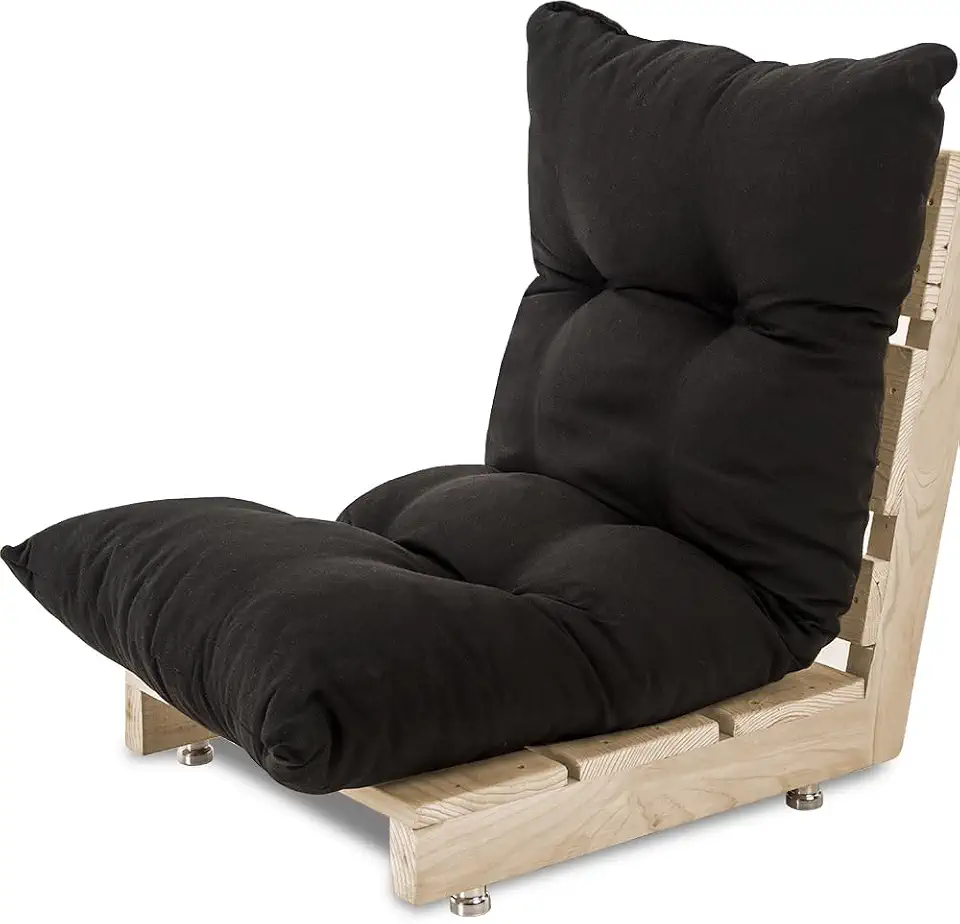 Futon Dobrável de Espuma Solteiro Preto 120x60cm - BF Colchões…